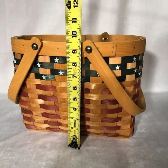 Grand Basket Country Woven Collection Patriotic Flag Oval - Picture 5 of 8